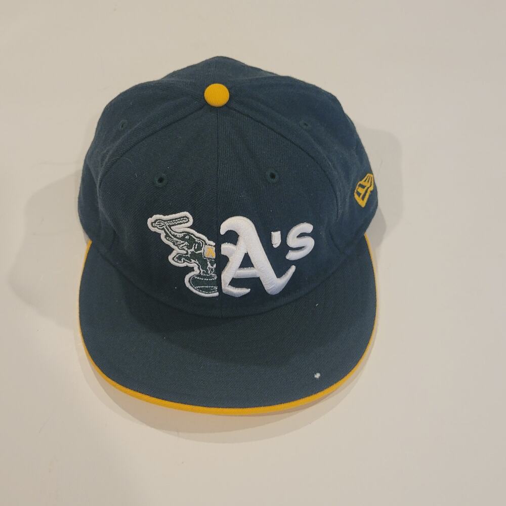 Oakland Athletics A’s New Era 59FIFTY Fitted Hat 7 1/8 Elephant Green White